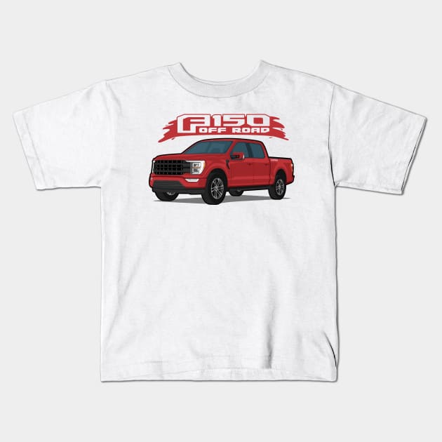 Car truck off road  f-150 red Kids T-Shirt by creative.z